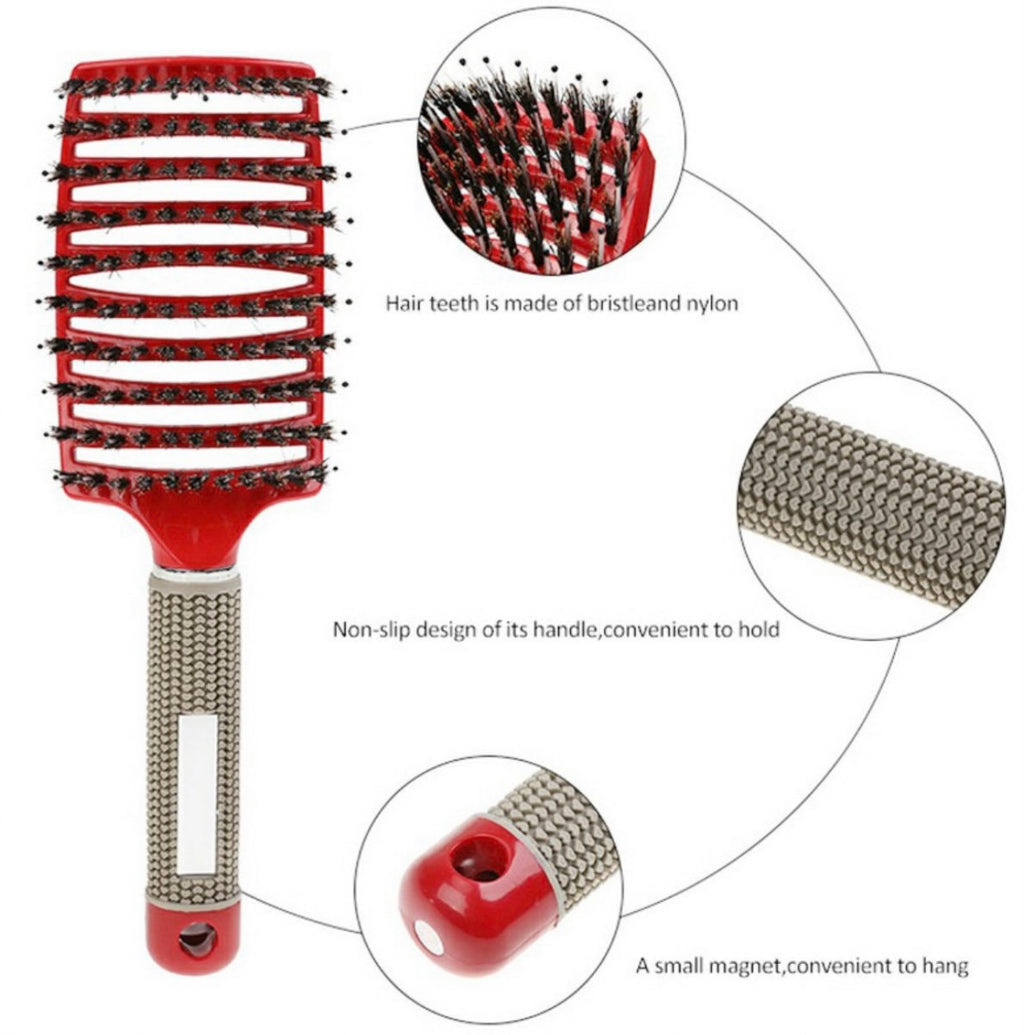 Viral detangler multi bristle hairbrush