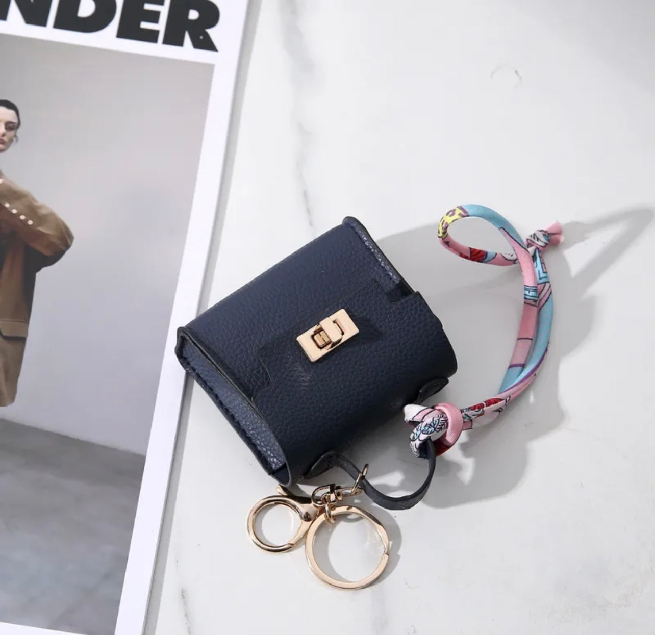 Mini charm keychain kelly handbag mini purse