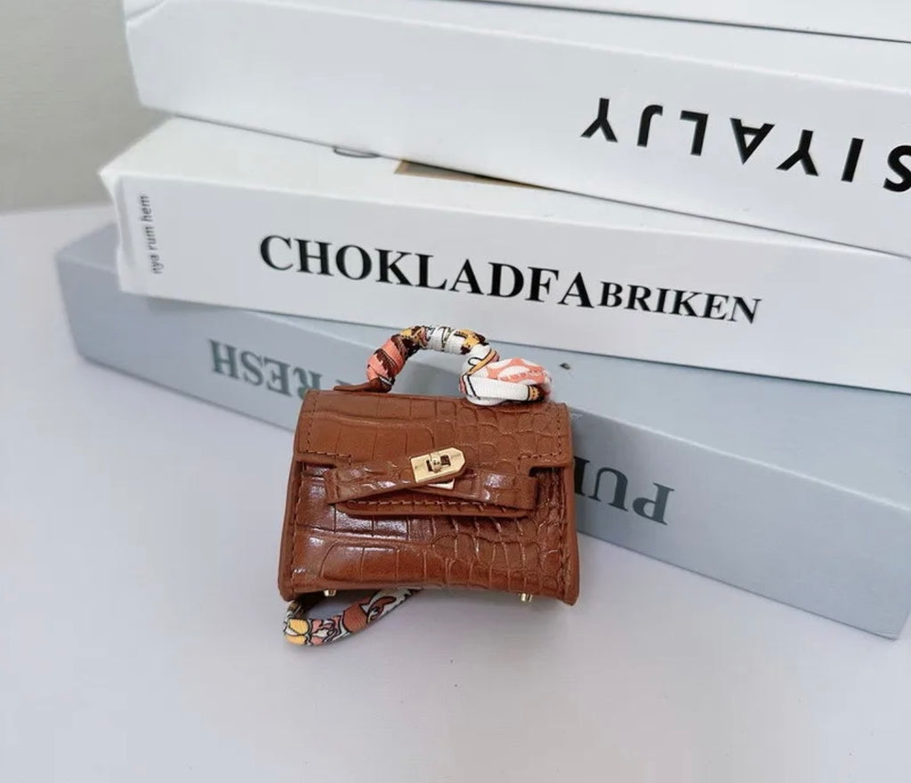 Mini crocodile handbag charm ,AirPod holder