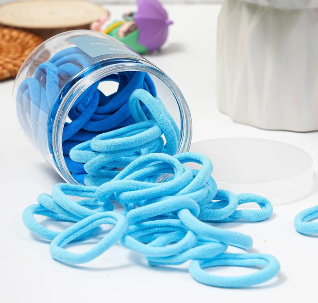 Pot of 50 super soft hair ties
