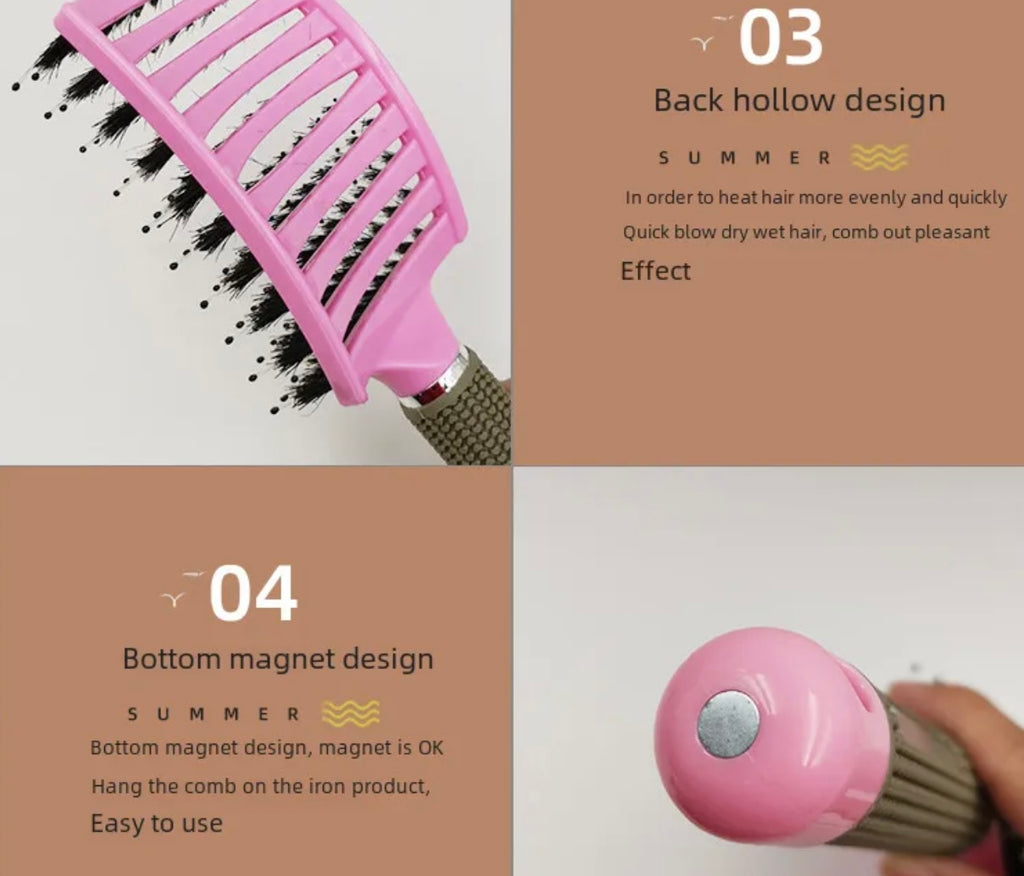 Viral detangler multi bristle hairbrush