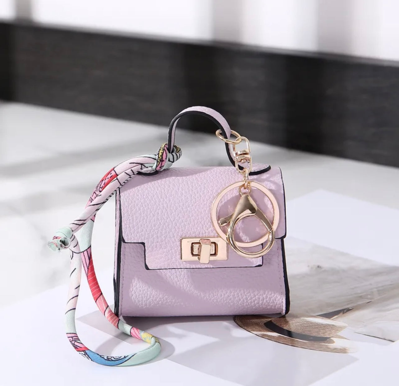 Mini charm keychain kelly handbag mini purse