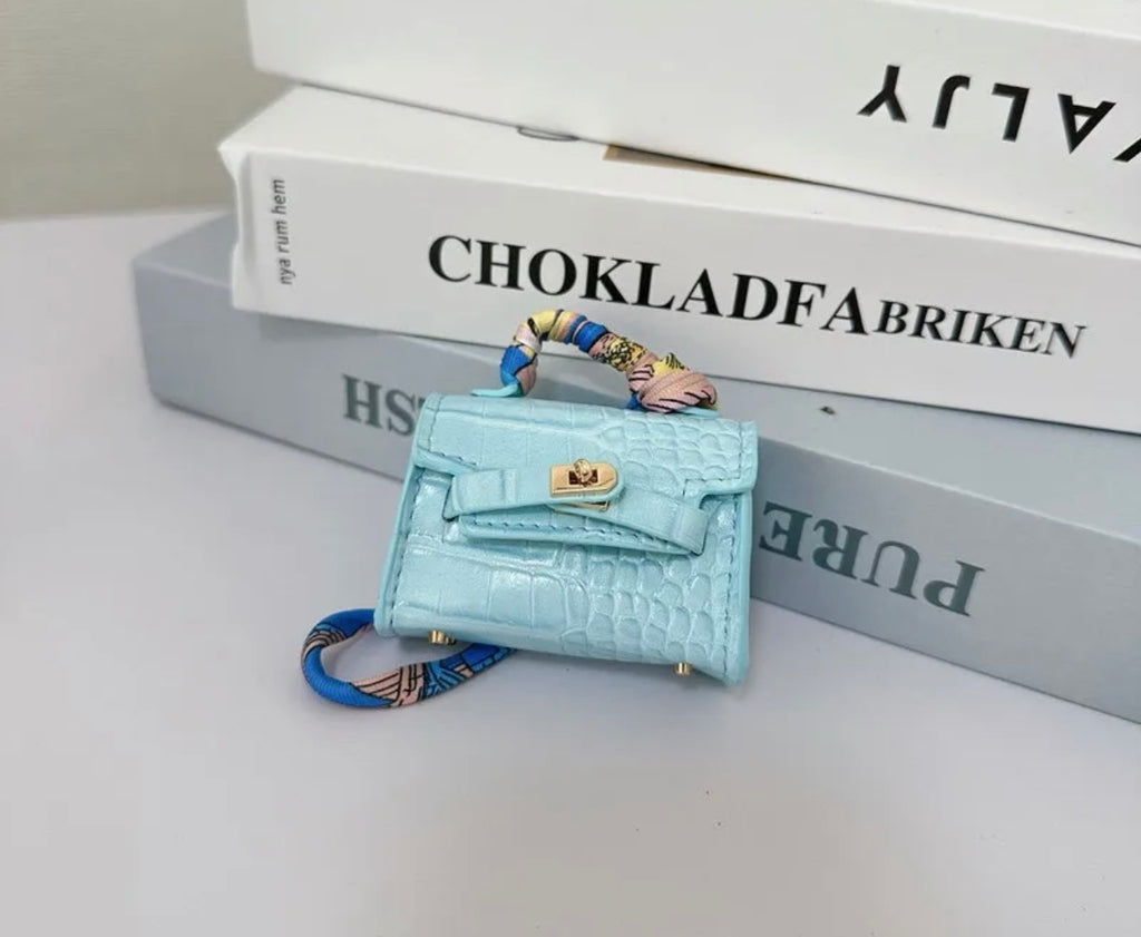 Mini crocodile handbag charm ,AirPod holder