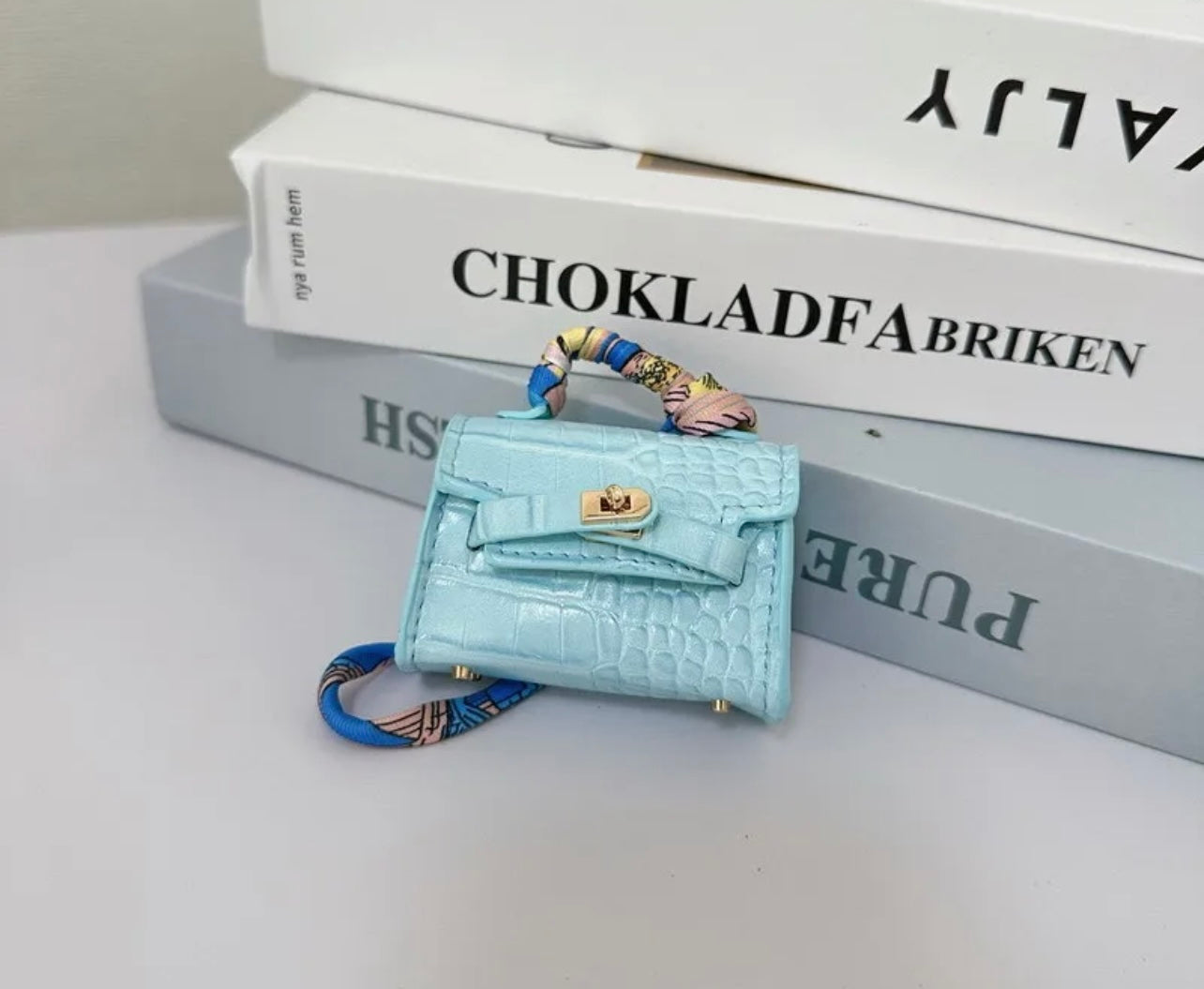 Mini crocodile handbag charm ,AirPod holder