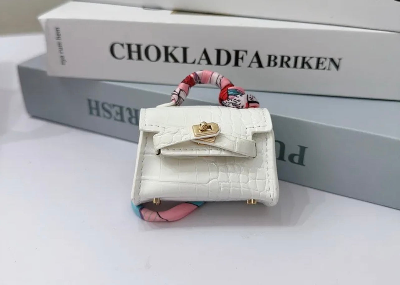 Mini crocodile handbag charm ,AirPod holder