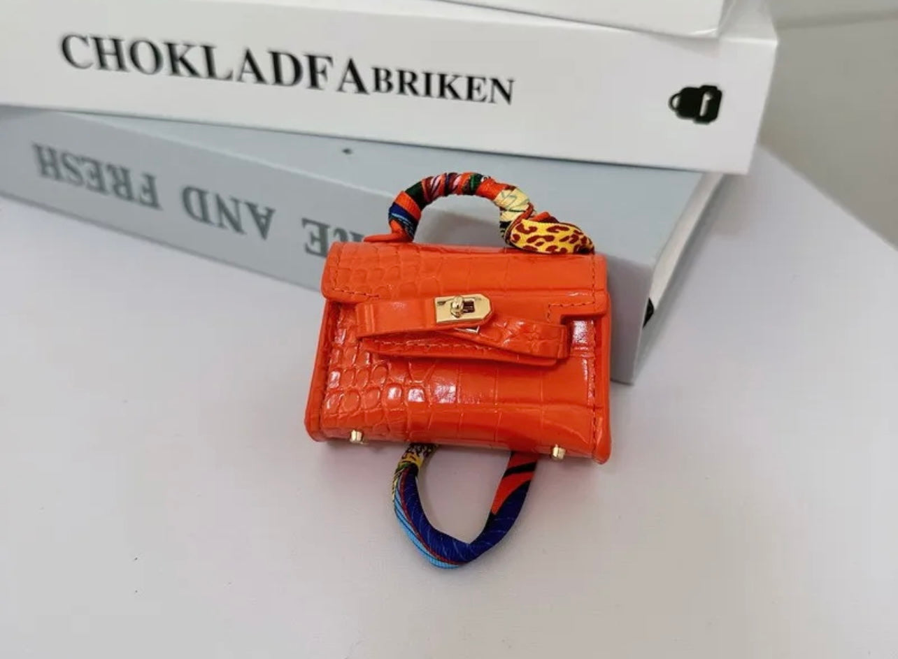 Mini crocodile handbag charm ,AirPod holder