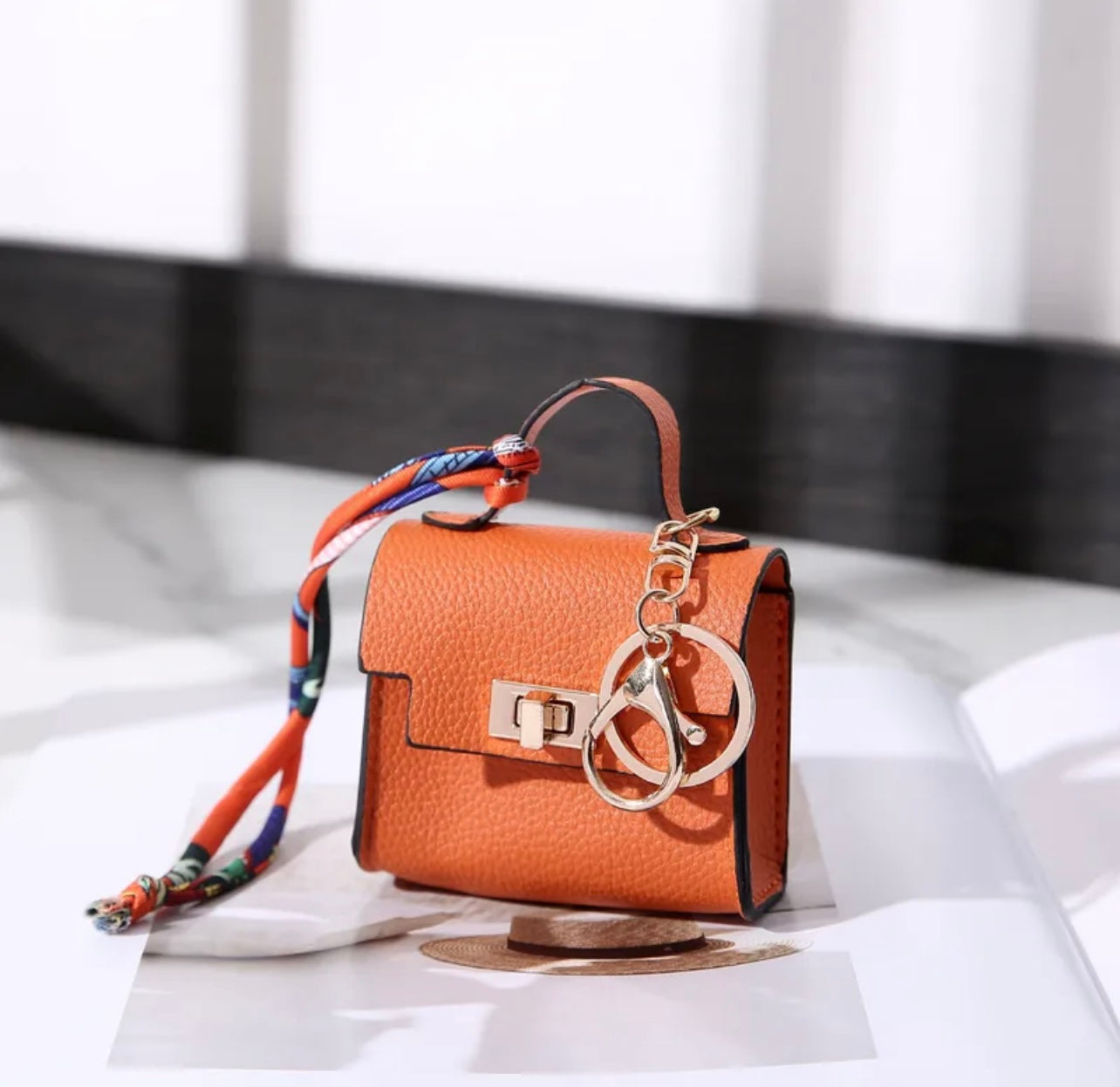 Mini charm keychain kelly handbag mini purse