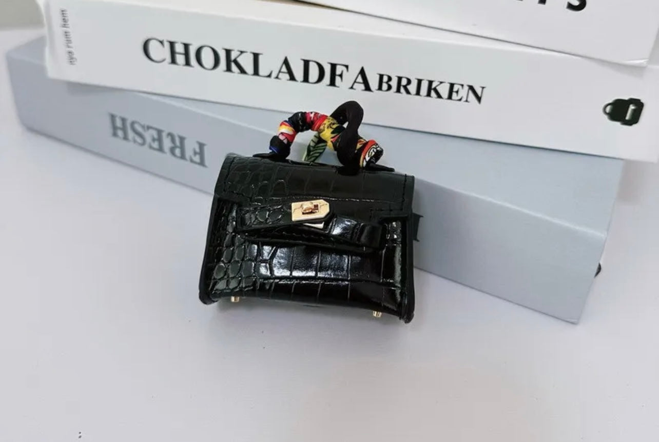 Mini crocodile handbag charm ,AirPod holder