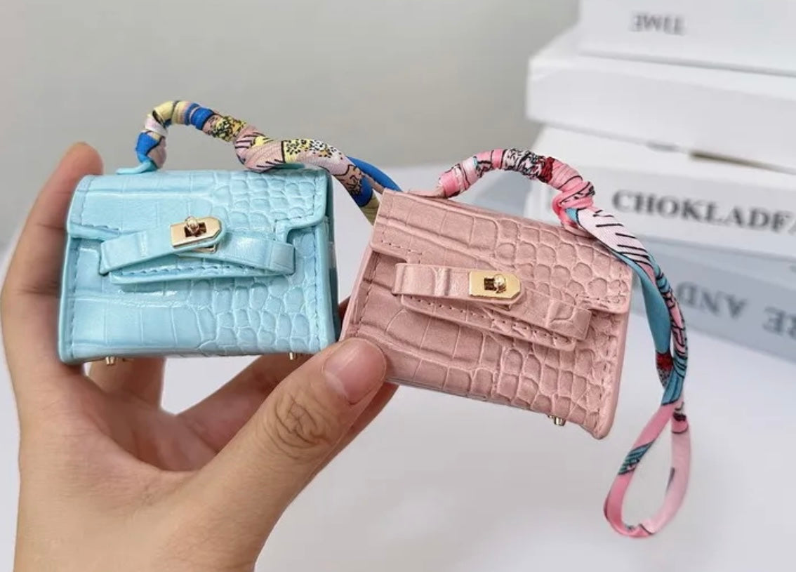 Mini crocodile handbag charm ,AirPod holder