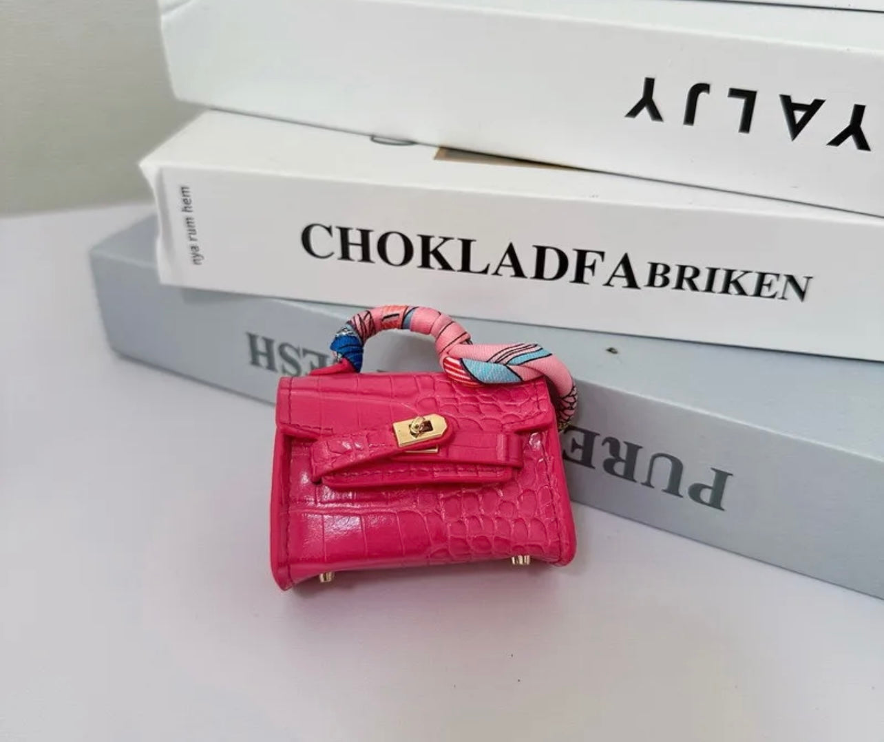 Mini crocodile handbag charm ,AirPod holder