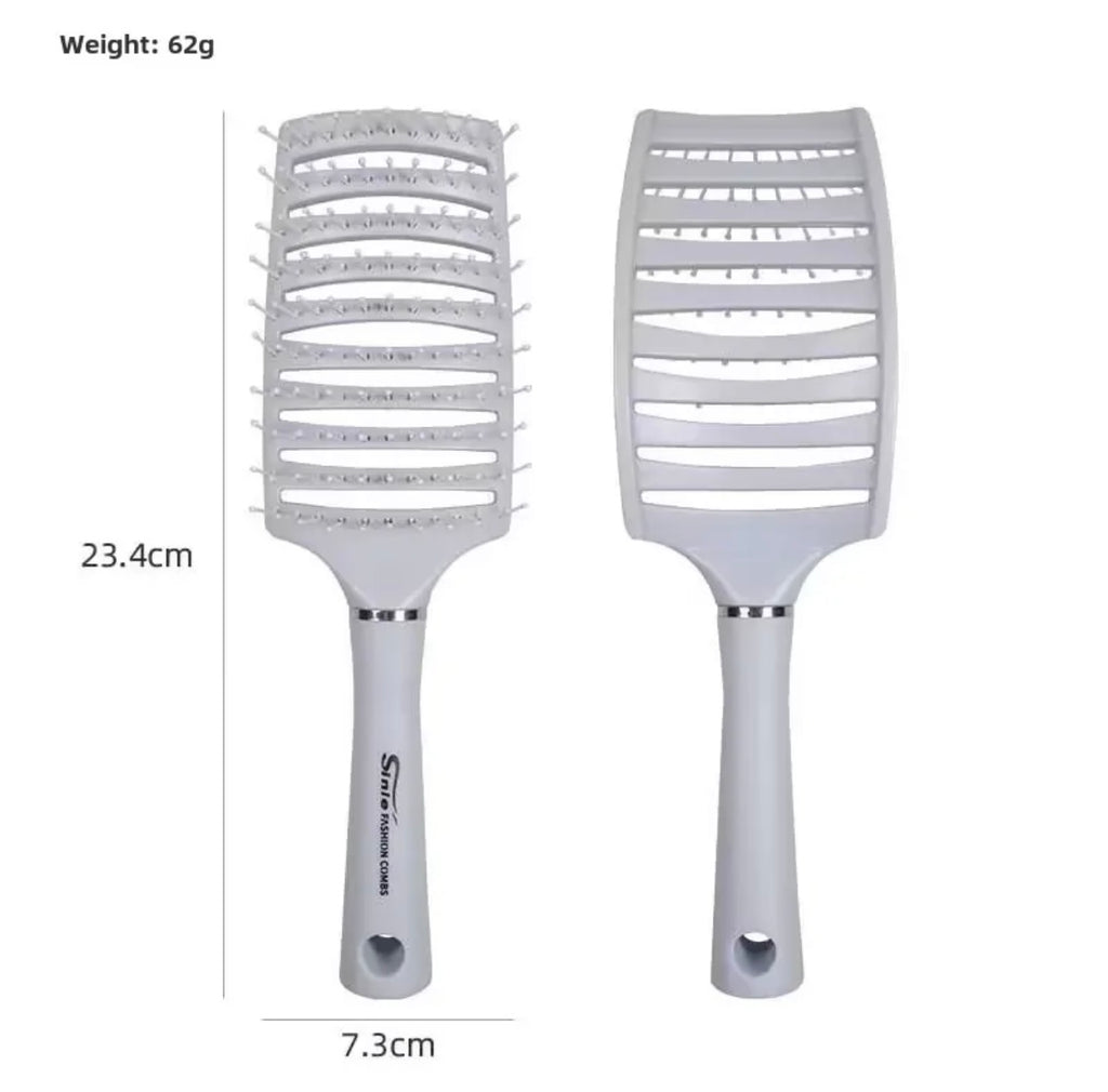 Wet and dry vented single bristle hairbrush