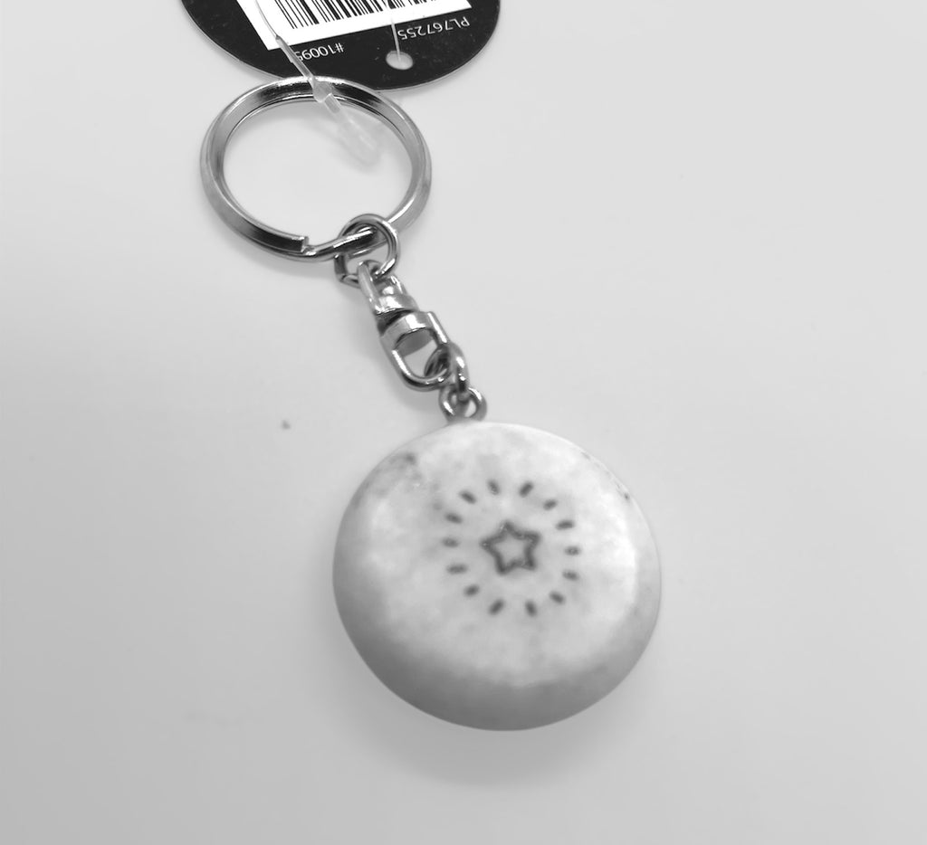 Pebble keyring  Natural marble white complete with an inspiring quote