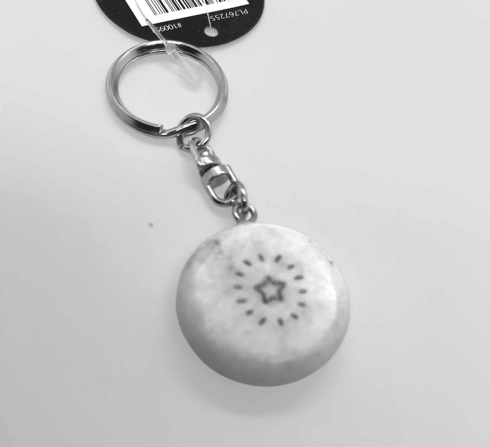 Pebble keyring  Natural marble white complete with an inspiring quote
