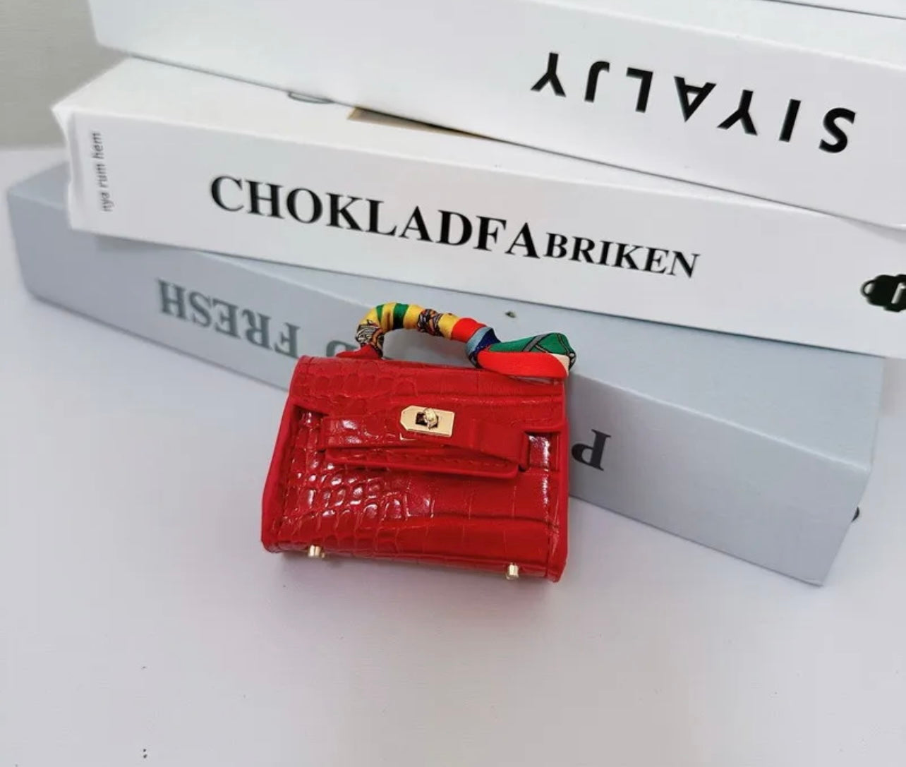 Mini crocodile handbag charm ,AirPod holder