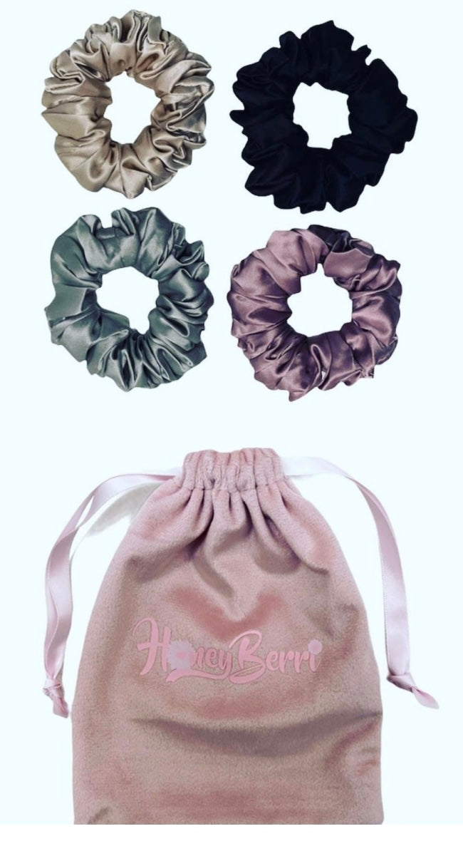 Mulberry silk scrunchies