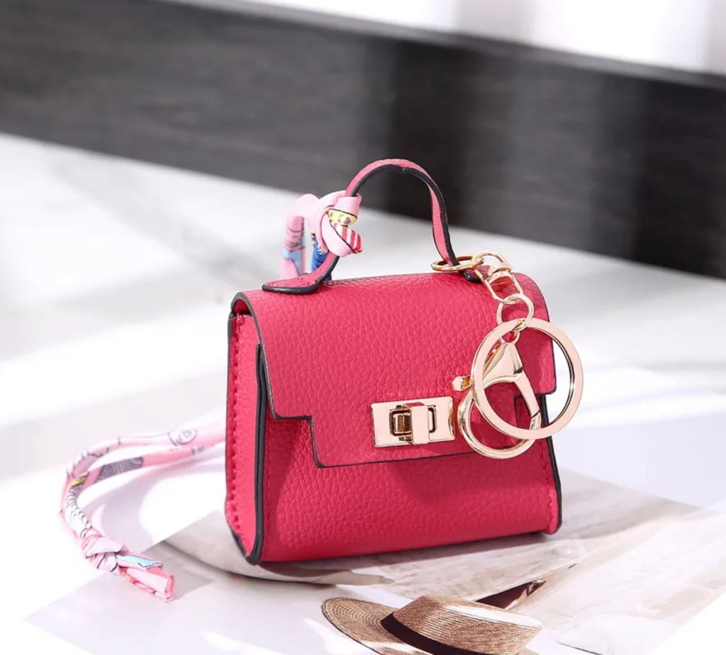 Mini charm keychain kelly handbag mini purse