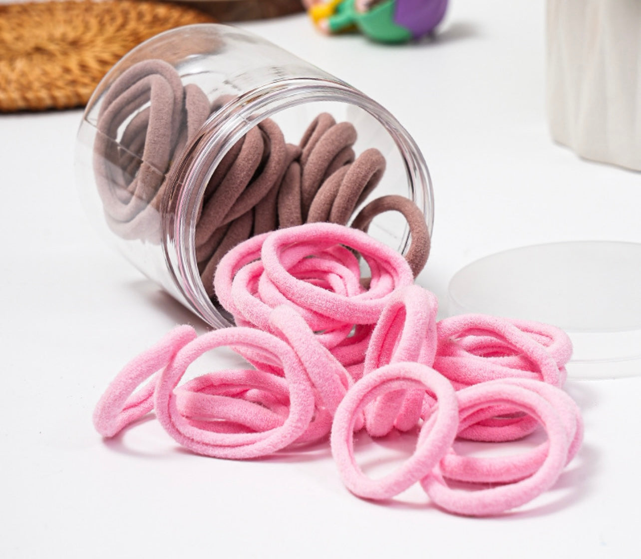 Pot of 50 super soft hair ties