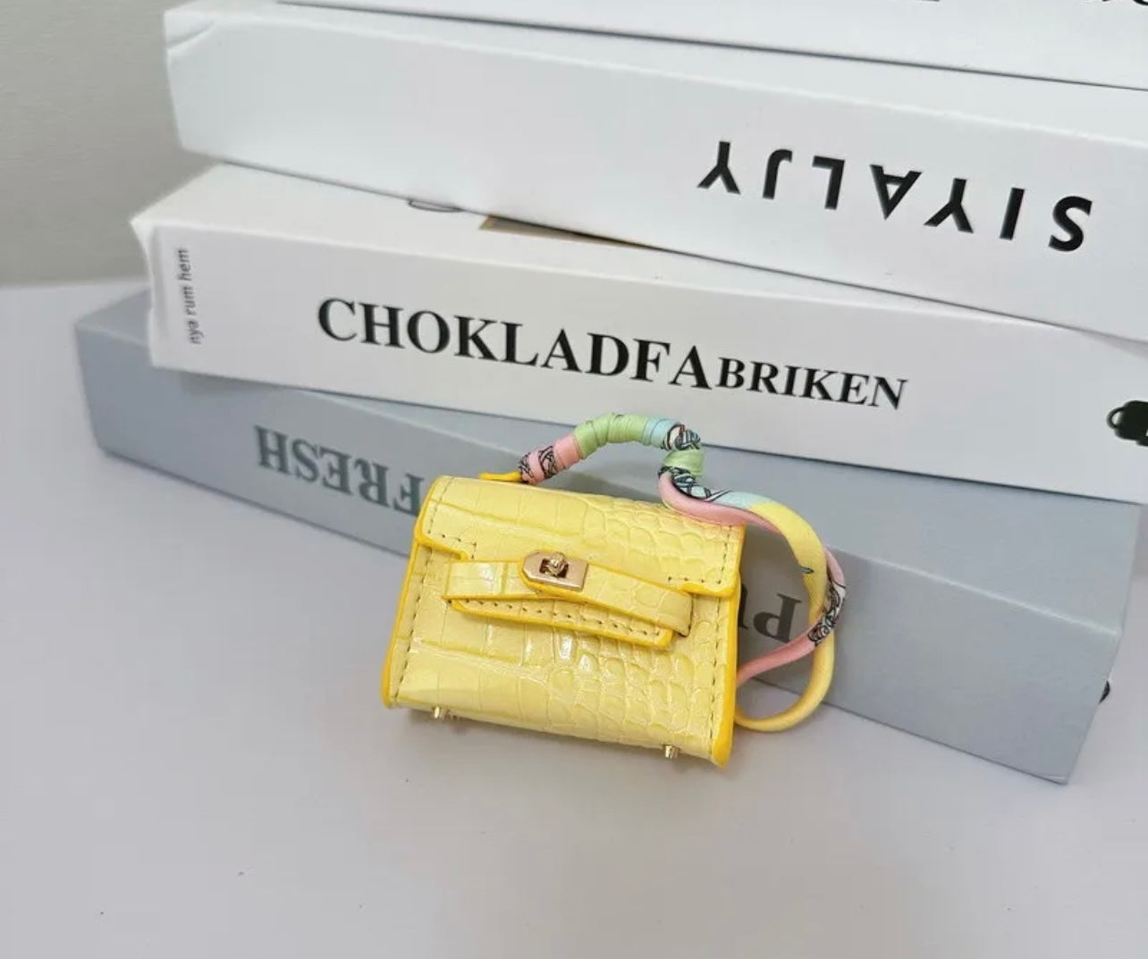 Mini crocodile handbag charm ,AirPod holder