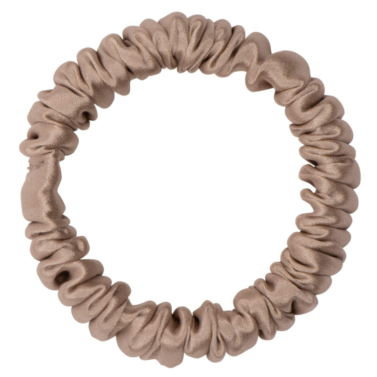 Light Tan Silk Scrunchie - Skinny