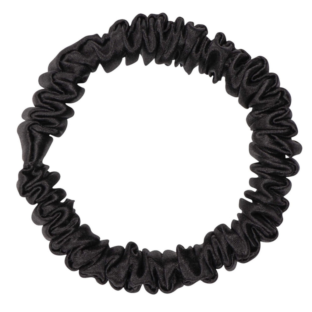 Black Silk Scrunchie - Skinny
