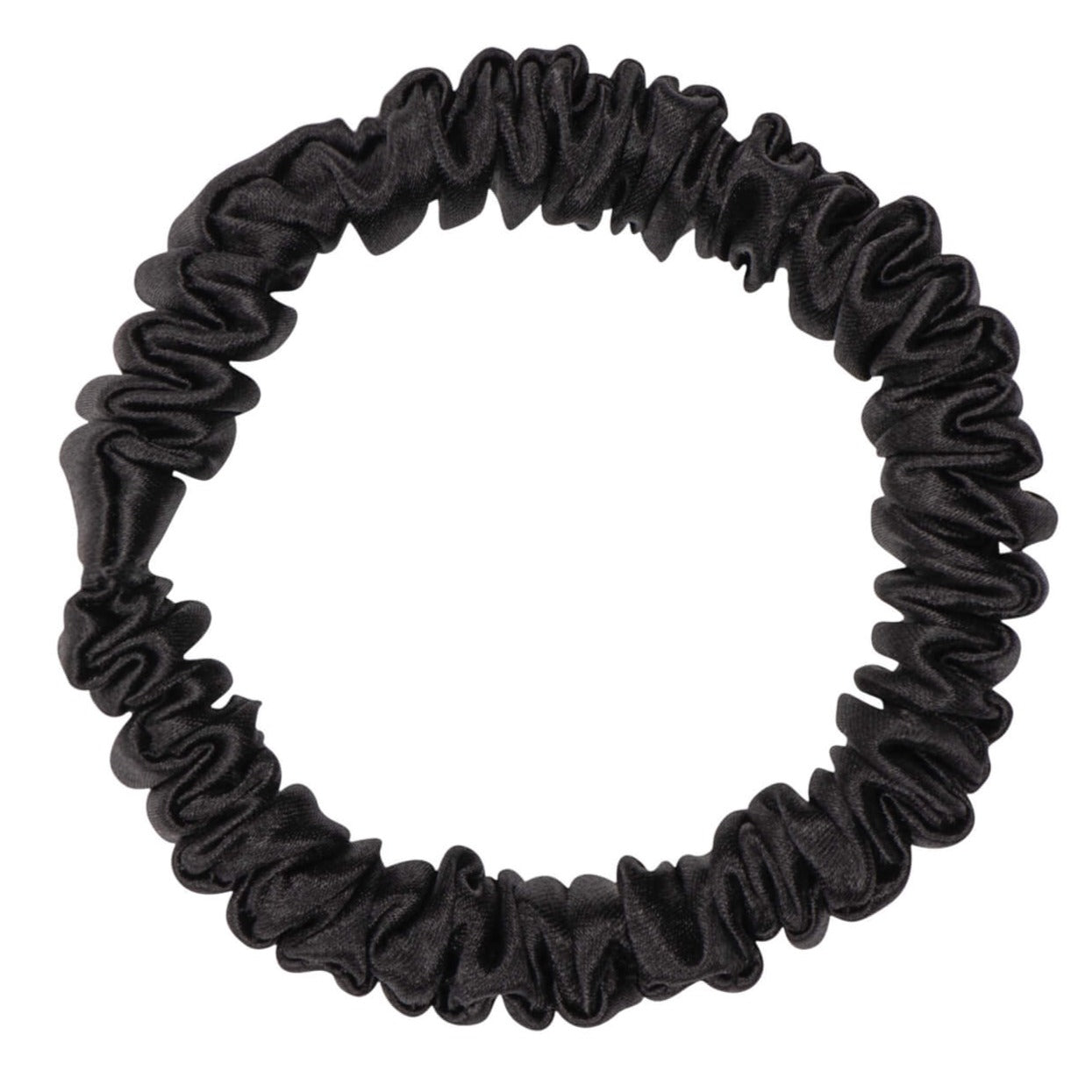 Black Silk Scrunchie - Skinny
