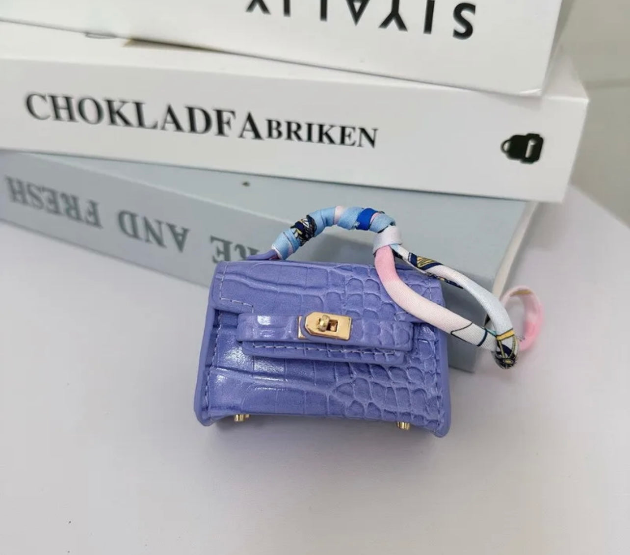 Mini crocodile handbag charm ,AirPod holder