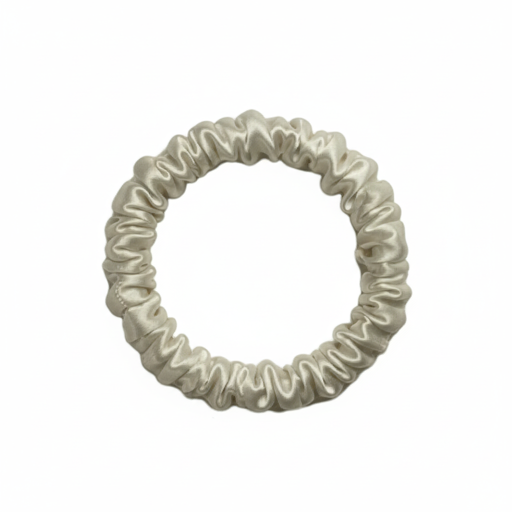 Champagne Silk Scrunchie - Skinny