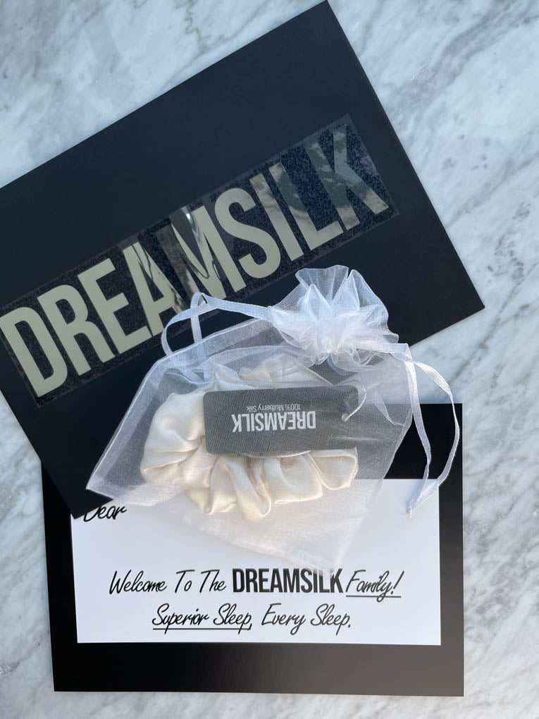 White Silk Scrunchie - Regular