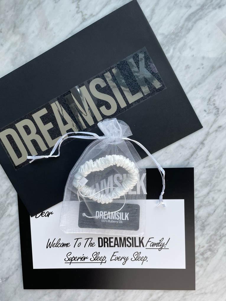 White Silk Scrunchie - Skinny