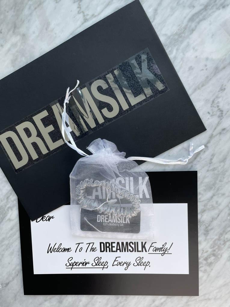 Silver Silk Scrunchie - Skinny