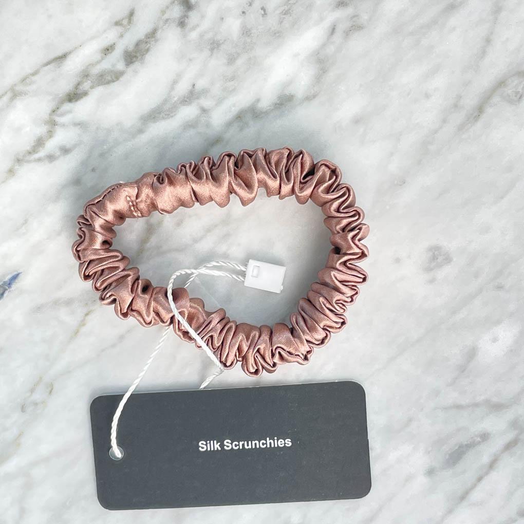Bronze Silk Scrunchie - Skinny
