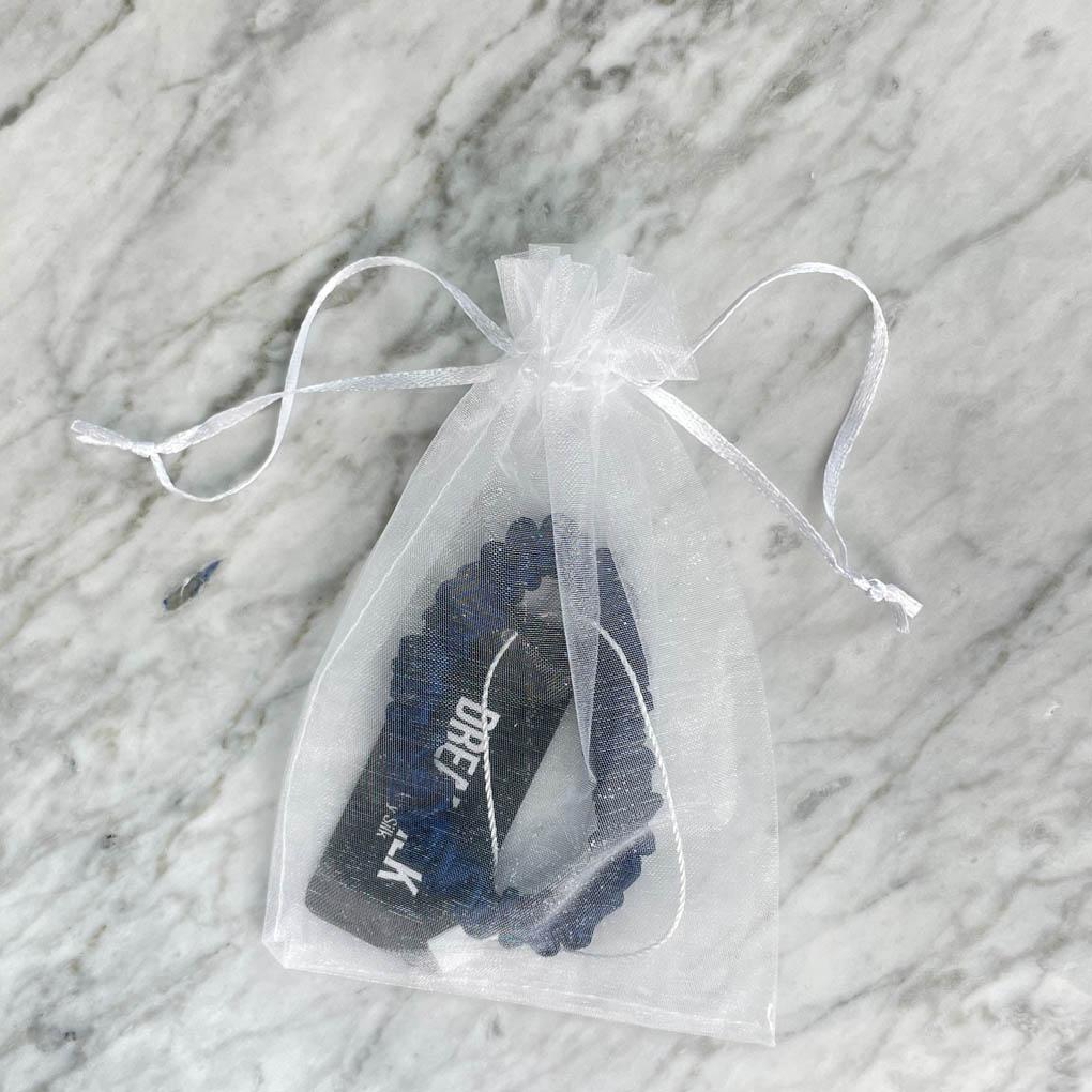 Navy Blue Silk Scrunchie - Skinny