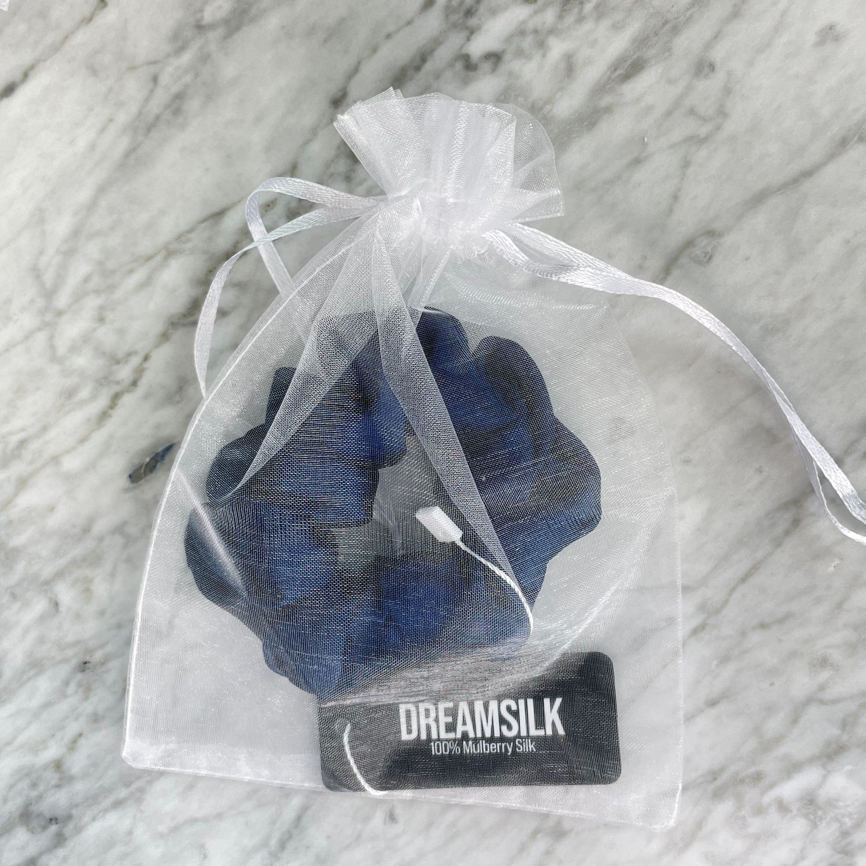 Navy Blue Silk Scrunchie - Regular