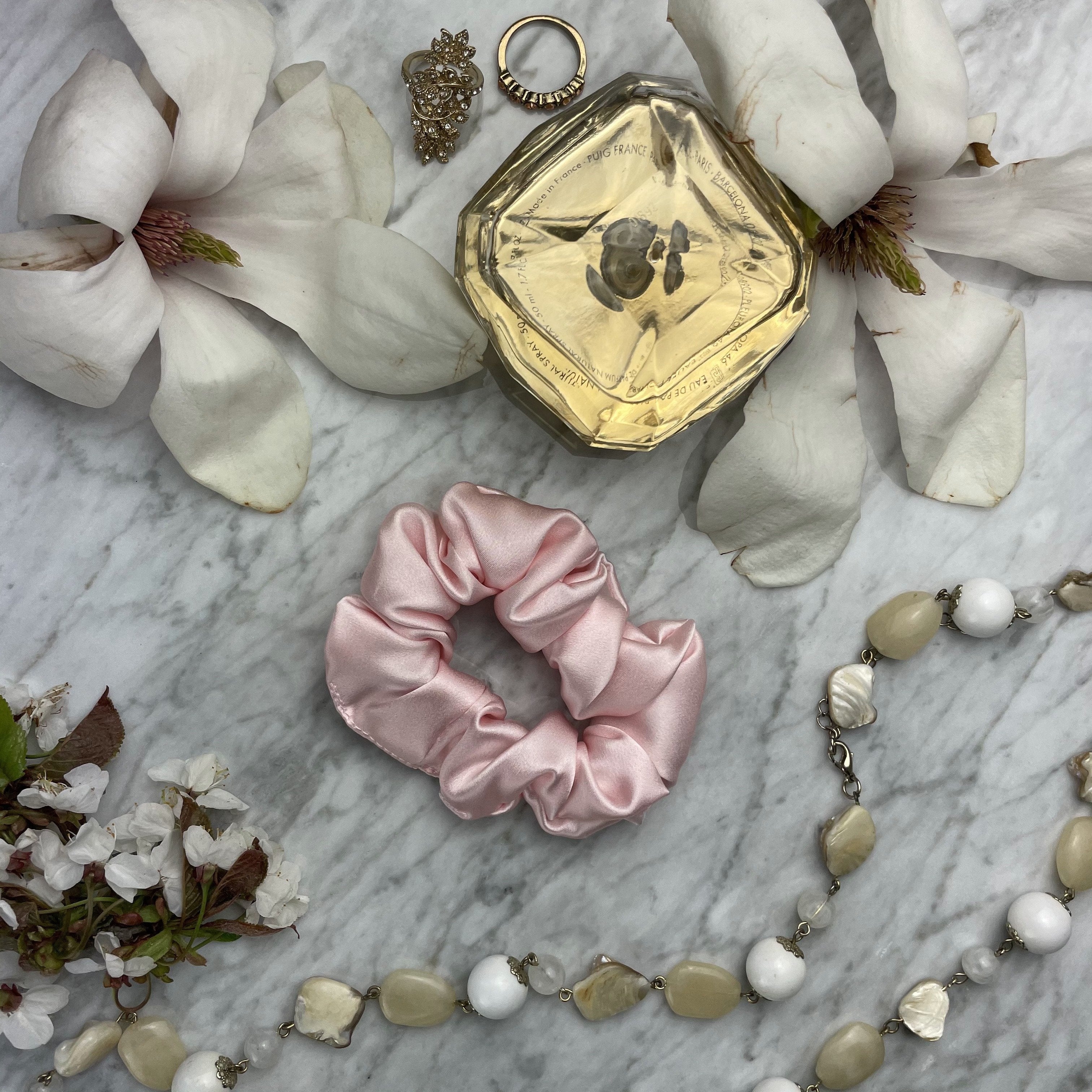 Pink Silk Scrunchie - Regular