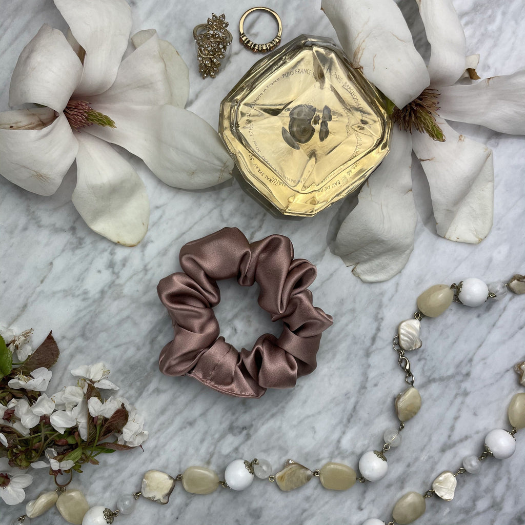 Bronze Silk Scrunchie - Regular