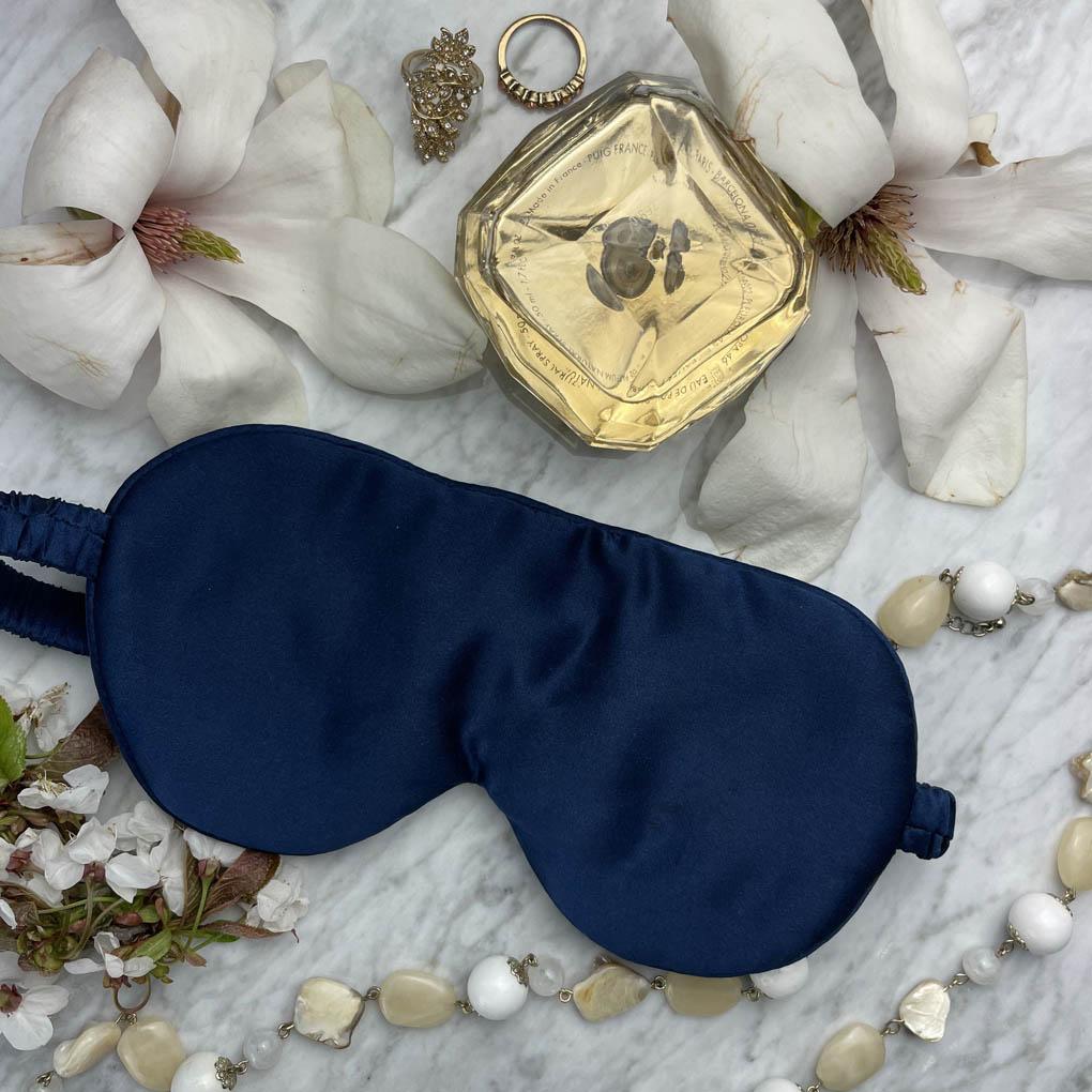 Navy Blue Silk Sleep Mask