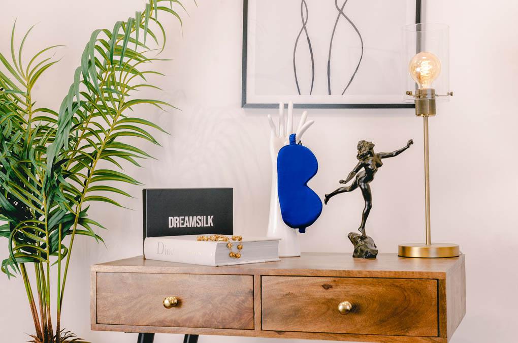 Navy Blue Silk Sleep Mask