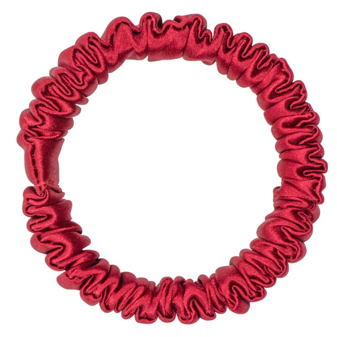 Red Silk Scrunchie - Skinny