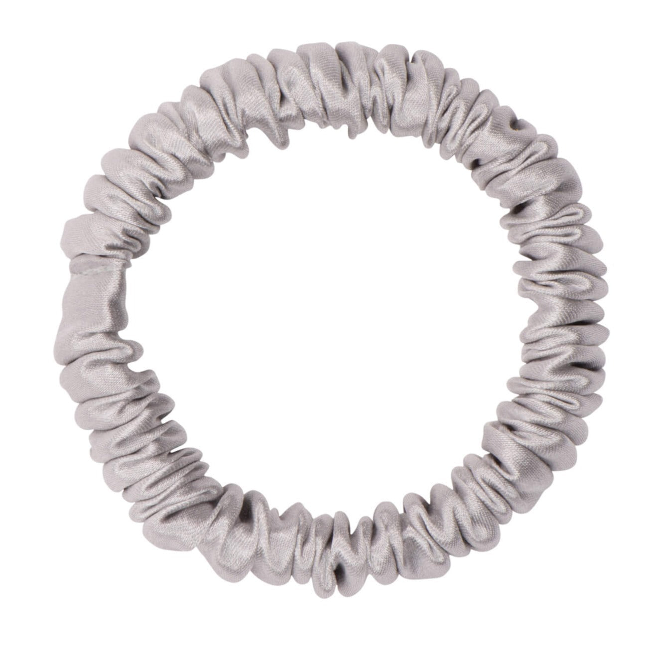 Silver Silk Scrunchie - Skinny