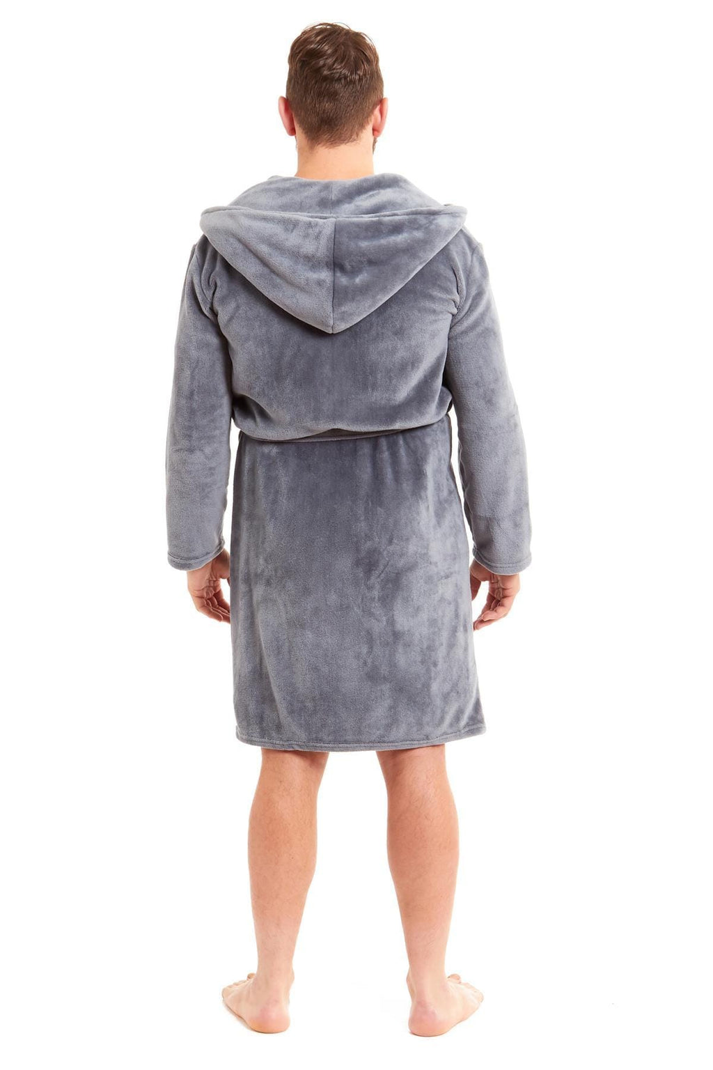 Hooded Ultra-Absorbing Plush Flannel Bathrobe for Men Soft Fleece Warm Dressing Gown Perfect for Home Hotel Gym Spa and Lounge in Stylish Colours by Daisy Dreamer