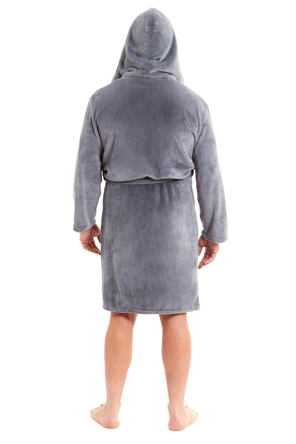 Hooded Ultra-Absorbing Plush Flannel Bathrobe for Men Soft Fleece Warm Dressing Gown Perfect for Home Hotel Gym Spa and Lounge in Stylish Colours by Daisy Dreamer